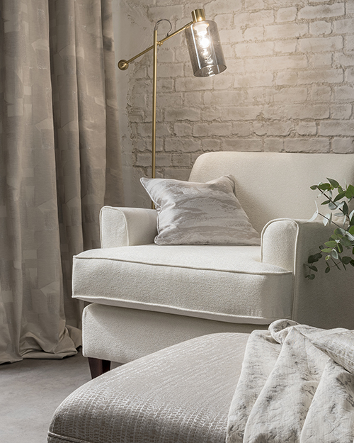 Modern white decor in reading corner